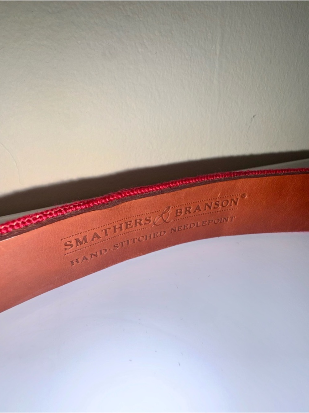 Smathers & Branson UGA Champs Hand-stitched Needlepoint Belt with Leather Trim - Picture 7 of 9